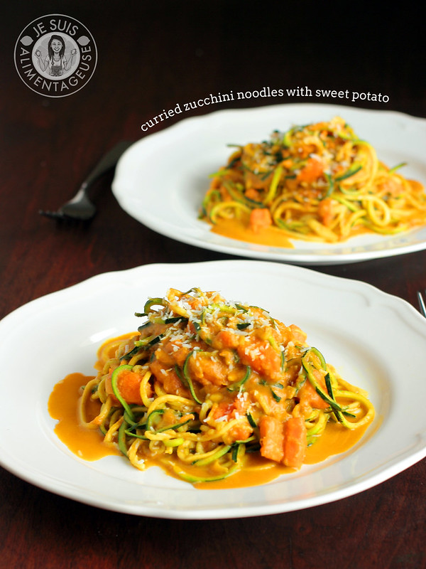 Curried Zucchini Noodles with Sweet Potato | Je suis alimentageuse
