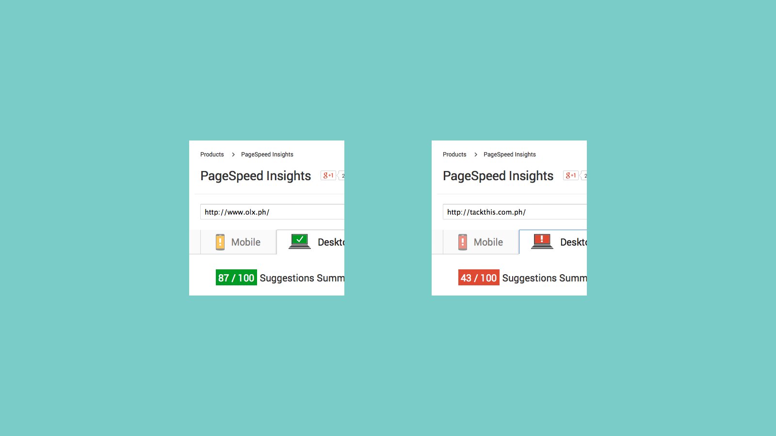 Comparison: PageSpeed