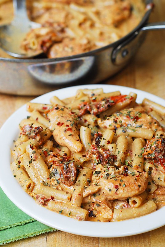 Creamy Chicken Pasta with Sun-Dried Tomatoes and 