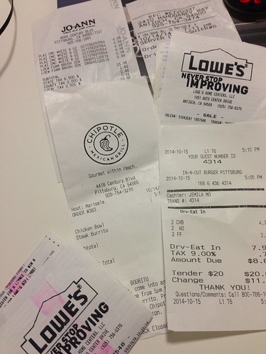 Lowe's receipts