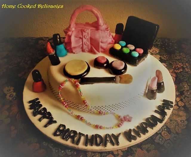 Cute Makeup Cake by Rehana of Home Cooked Delicacies