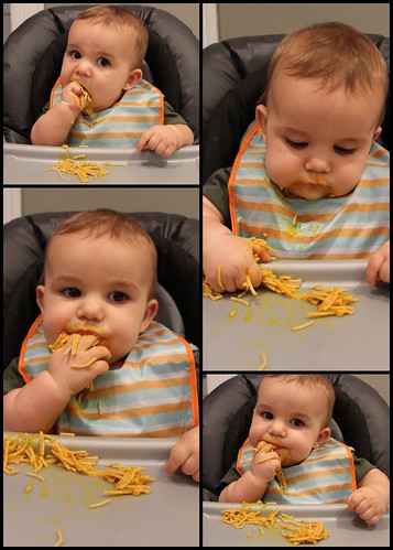 20140930. Willem's first spaghetti (with winter squash).