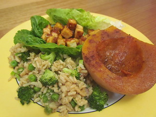 Unfried Fried Rice; Five-Spiced Delicata Squash; Lettuce Wraps with Hoisin-Mustard Tofu