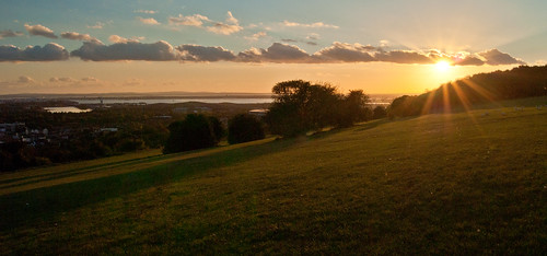 sunset sun skyline hill hampshire portsmouth starburst pompey portsdown