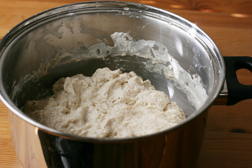 Side view of dough pre-rest