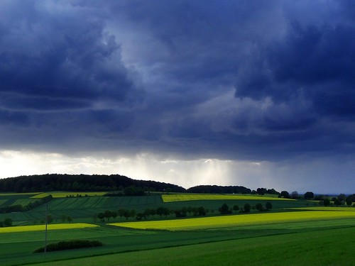 blue light sky green nature rain clouds germany landscape deutschland spring colours hessen cloudy fields hesse