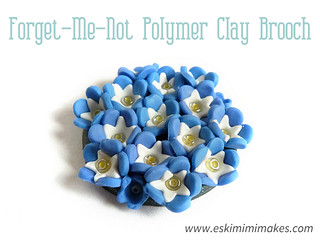 Polymer Clay Forget-Me-Not Brooch Tutorial