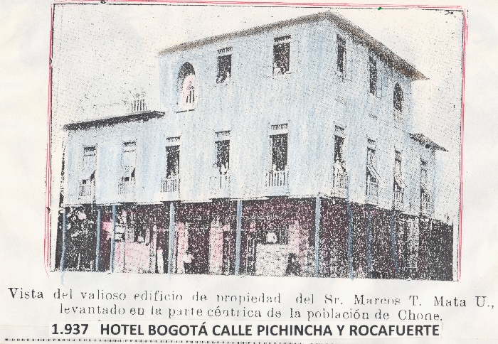 1937 Hotel Bogotá, calle Pichincha y Rocafuerte