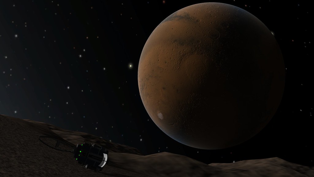 Landed on Deimos. Spot Phobos!