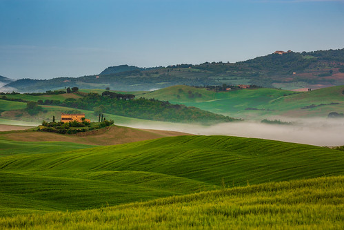 morning italy house mist early hills tuscany pienza toscana valdorcia