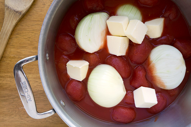 plum tomatoes, butter, onion