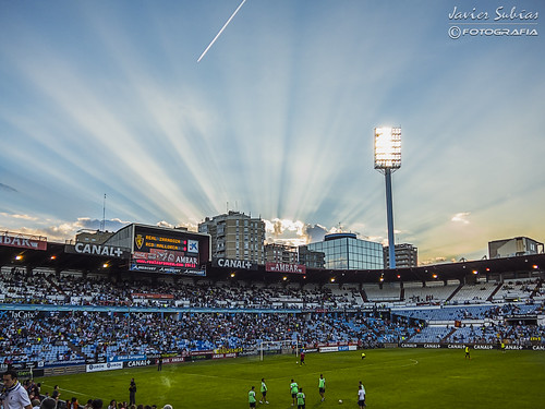 sunset españa clouds atardecer football zaragoza nubes aragon division futbol ocaso segunda liga adelante orto romareda
