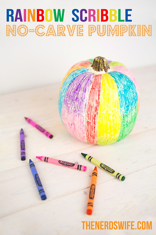Rainbow Scribble No Carve Pumpkin