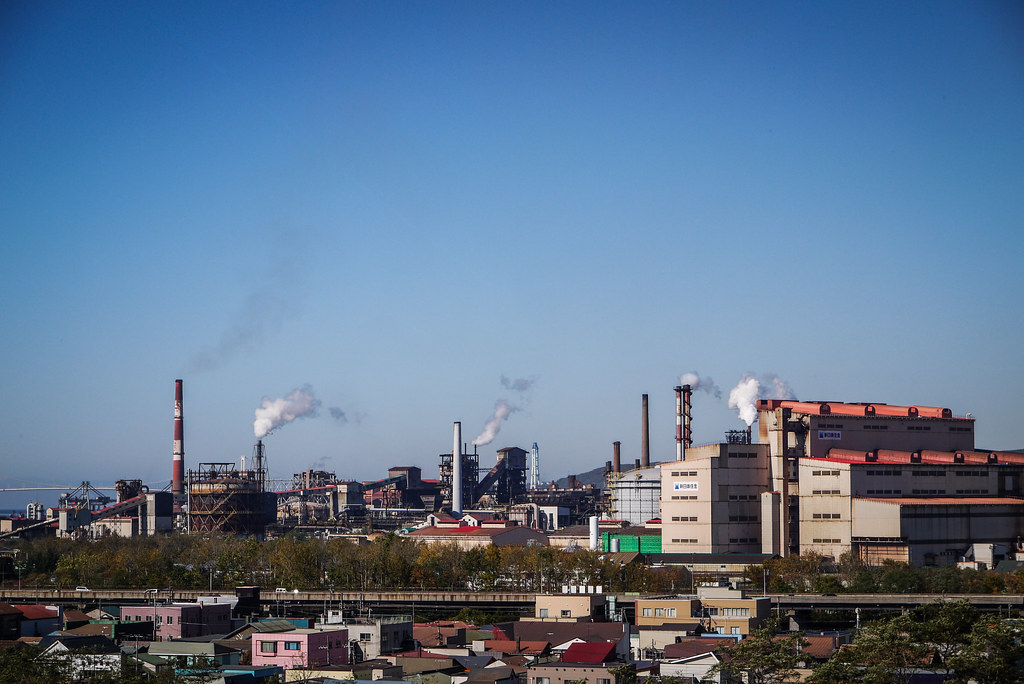 The heaving steel factory (Muroran City, Hokkaido, Japan)