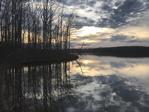 winter reflection sunset lake camping