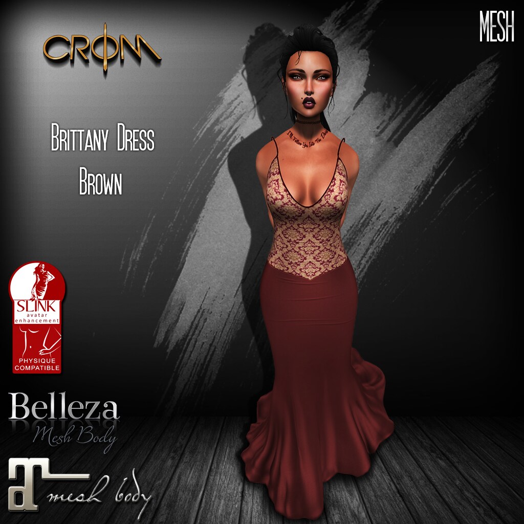 -CroM- Brittany - Brown Dress - PROMO - 25 L - SecondLifeHub.com
