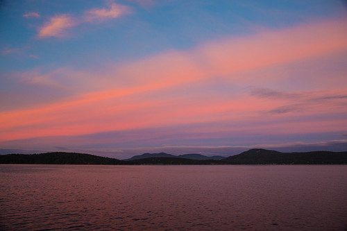 sunset water islands sound puget orcas
