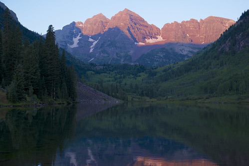 mountain lake sunrise unitedstates co maroonbells