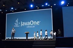 Peter Utzschneider, Stephen Chin and Kids, JavaOne Strategy Keynote, JavaOne 2014 San Francisco