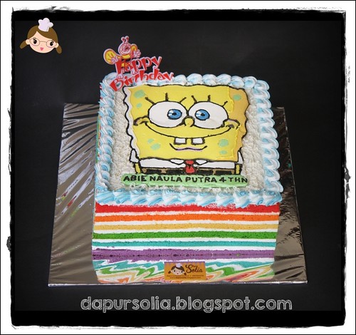 Rainbow Cake with Spongebob Squarepants Theme