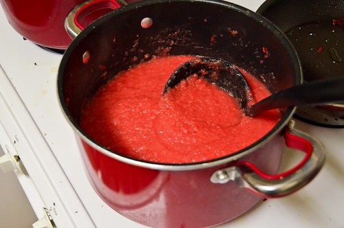 Strawberry Applesauce, in process