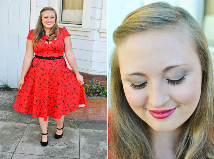 voodoo vixen, red dress, retro, pinup girl style, outfit, ootd