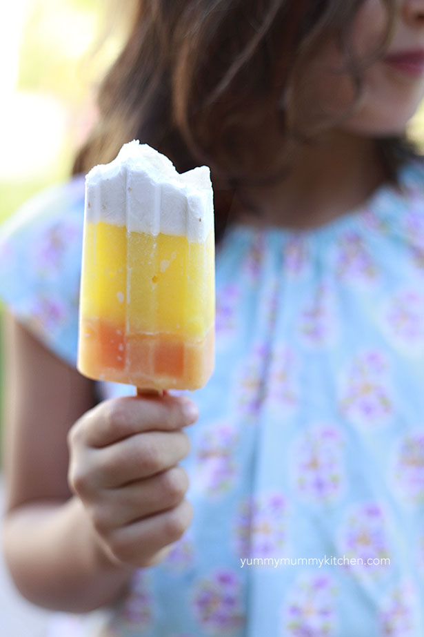 candy corn popsicle