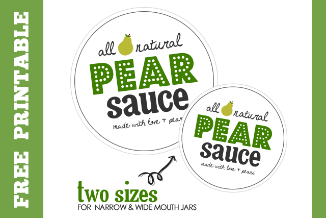 free printable pear canning label