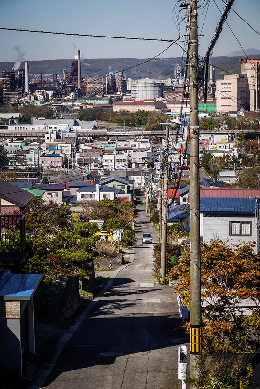 Muroran cityscape...Japan Steel looming in the distance (Muroran City, Hokkaido, Japan)