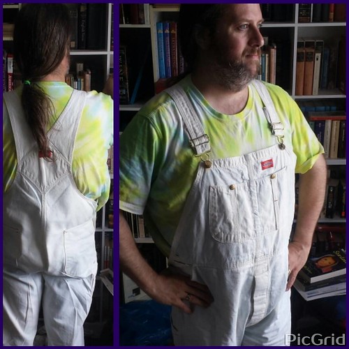Bleached overalls, take 2. I really like the way these turned out. #overalls #Dickies #bleacheddenim