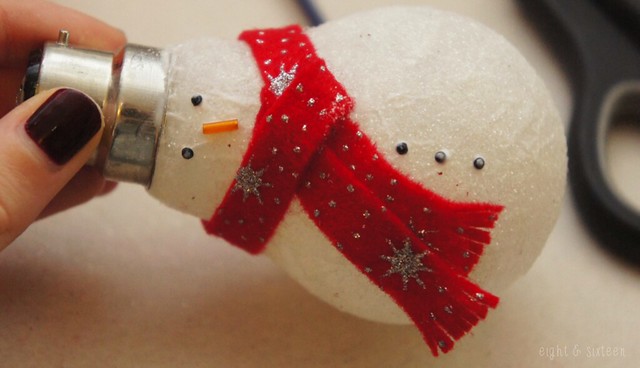 pinterest test light bulb snowman ornament eightandsixteen