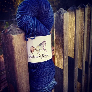 In love with this skein of #ShalimarYarns Breathless DK #yarn from this month's @theloopyewe #Fallgiftables box! #merino #cashmere #silk Soooo squishy and a gorgeous blue!!! #knitstagram #knitting #LoopyEwe