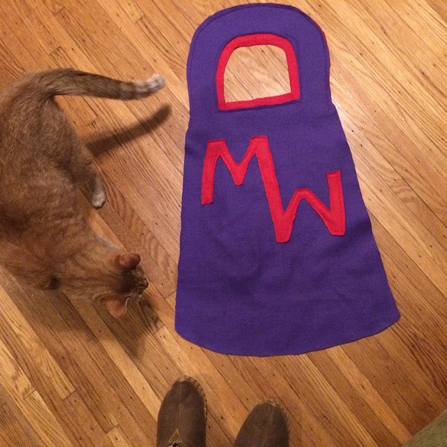 Finished cape! (With cat)