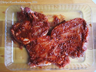 ©Pork chops in Mexican Adobo from Diana Henry ready to marinate