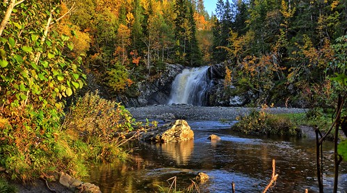 autumn norway waterfall foss malvik southtrondelag