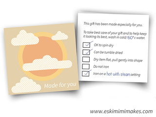 Polka Dot Clouds Gift Tags With Care Instructions For Knitting Crochet Sewing