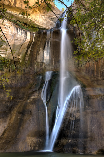 landscape utah waterfall rocks stream unitedstates places explore escalante lowercalfcreekfalls geographicfeatures