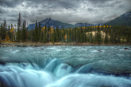 mountain canada water jasper rocky falls alberta athabasca piconsti
