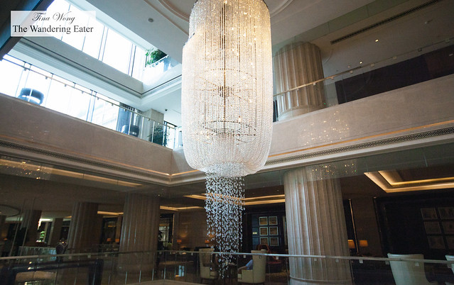 Huge crystal chandelier in the main lobby