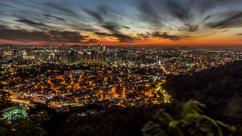 city light sunset sky night seoul