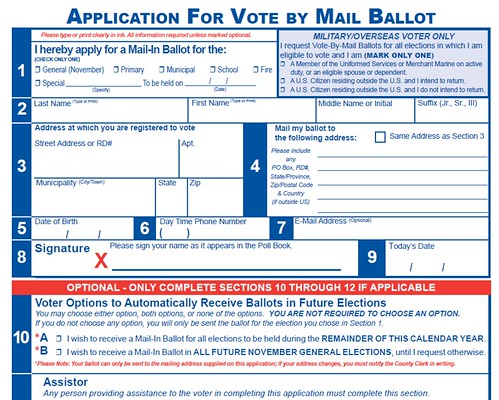 NJ absentee ballot request main section