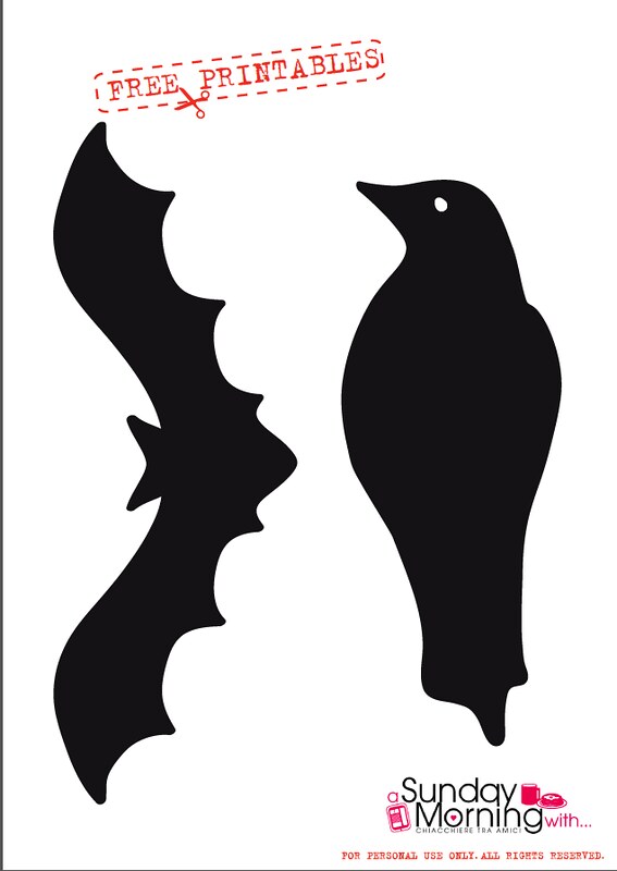 halloween free printables  pipistrello corvo