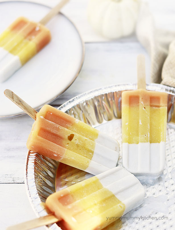 healthy candy corn ice pops