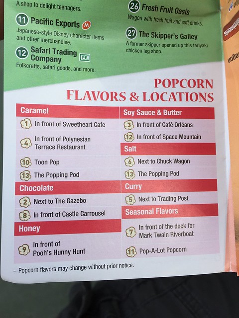 Tokyo Disneyland popcorn flavors