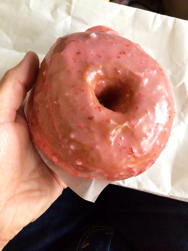 Strawberry-dipped donut