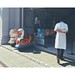 2 cartoon electric swinging game machines in front of a pharmacy. #喜羊羊#天鹅#白大褂 #沪西工人文化宫#西宫 #vscocam#shanghai#上海#InstaSize