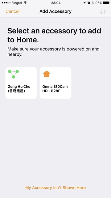 Home iOS App - Select Accessory To Add