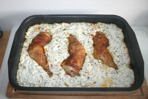 44 - Chicken on yoghurt kitharaki - Finished baking / Hähnchen auf Joghurt-Kritharaki - Fertig gebacken
