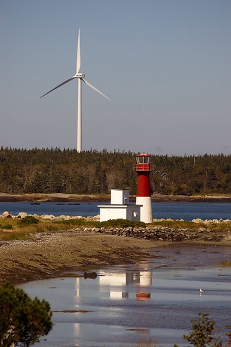 lighthouse windmill atlanticocean windturbine windpower nikkor100300mmf56ais sonyalpha7rilce7ra7r vacation2014fallatlanticcanada