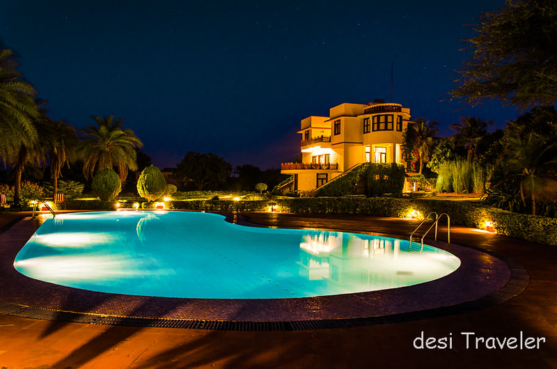 Pushkar Resort Swimming Pool in Night 